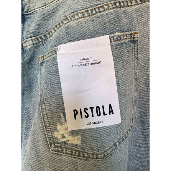NWT Pistola Charlie High Rise Straight Jeans in Ruthless Size 32 - Picture 8 of 13
